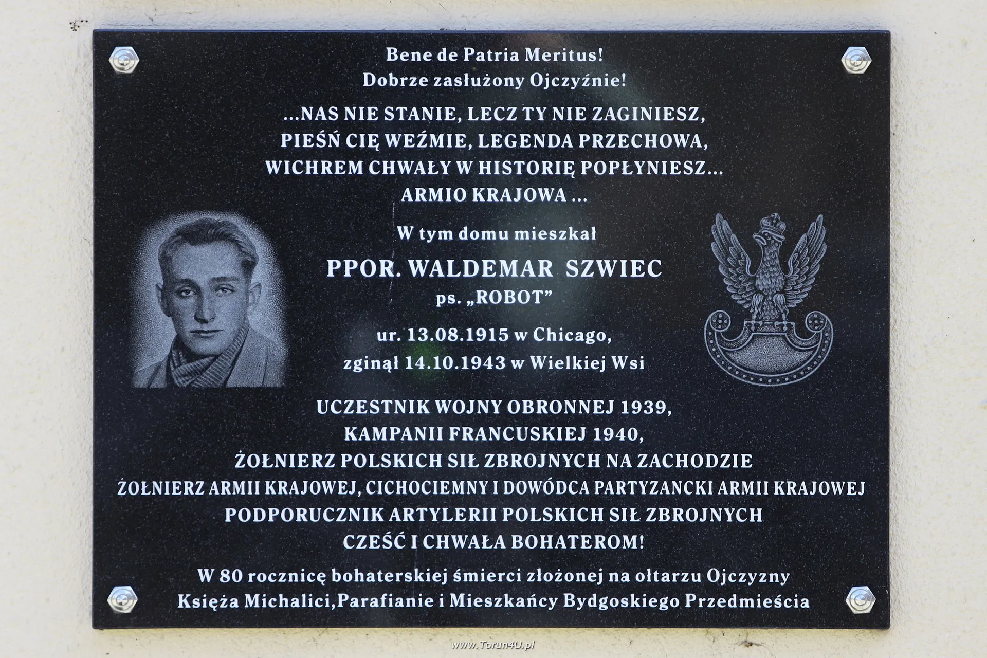 Tablica pamiątkowa Waldemara Szwieca