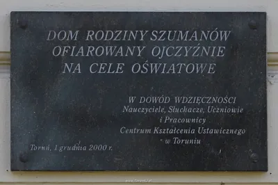 Tablica pamiątkowa Rodziny Szumanów 