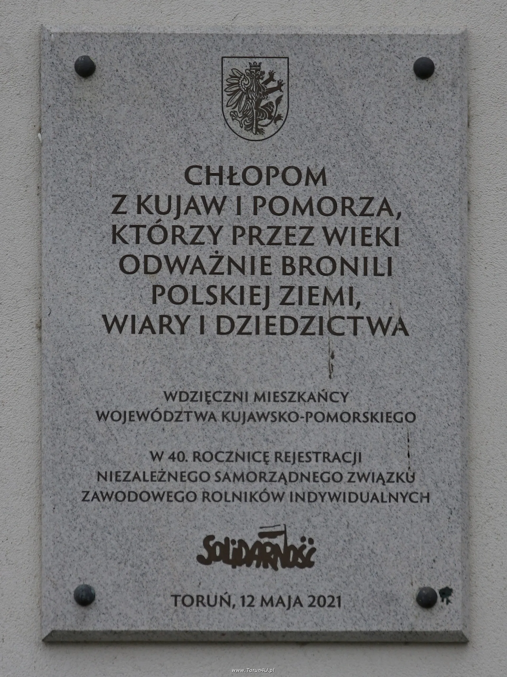 Tablica pamiątkowa 40 lat rolniczej „Solidarności”